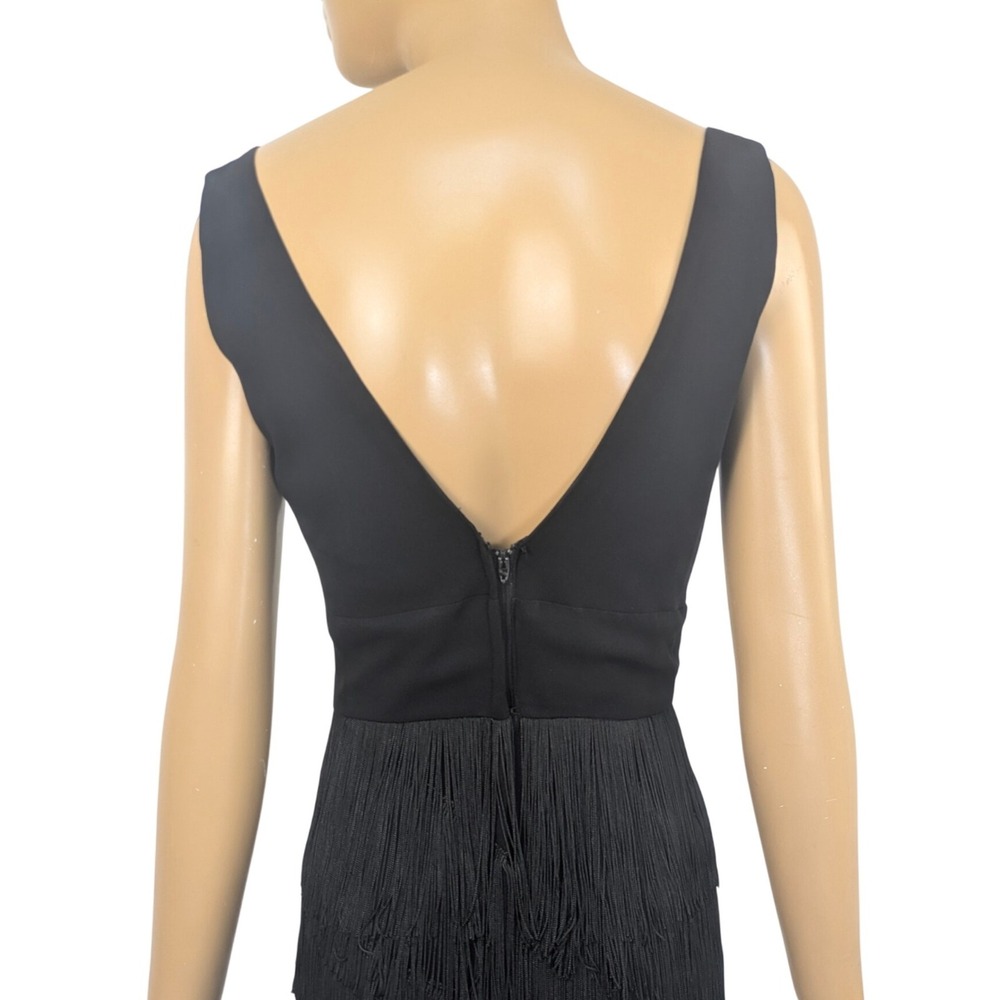 Vintage 1960s Lilli Diamond Black Fringe Sheath Wiggle Party Dress - Picture 8 of 10